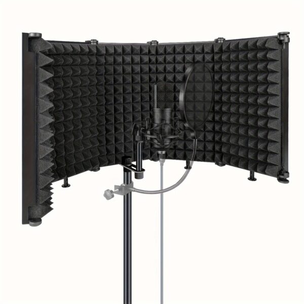 1pc High-Density Foam Microphone Isolation Shield - Image 4