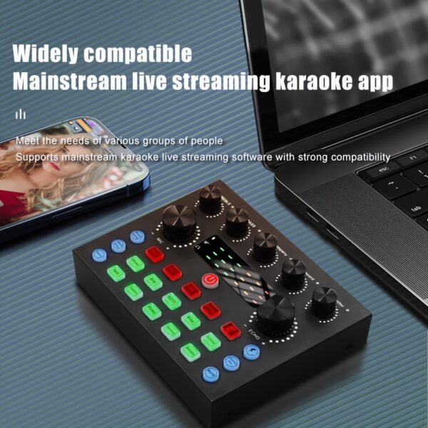 Podcast Equipment Bundle for 2, V8s Audio Interface with All-in-One Live Sound Card - Image 6