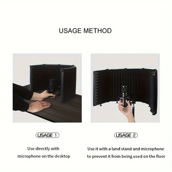 1pc High-Density Foam Microphone Isolation Shield - Image 8