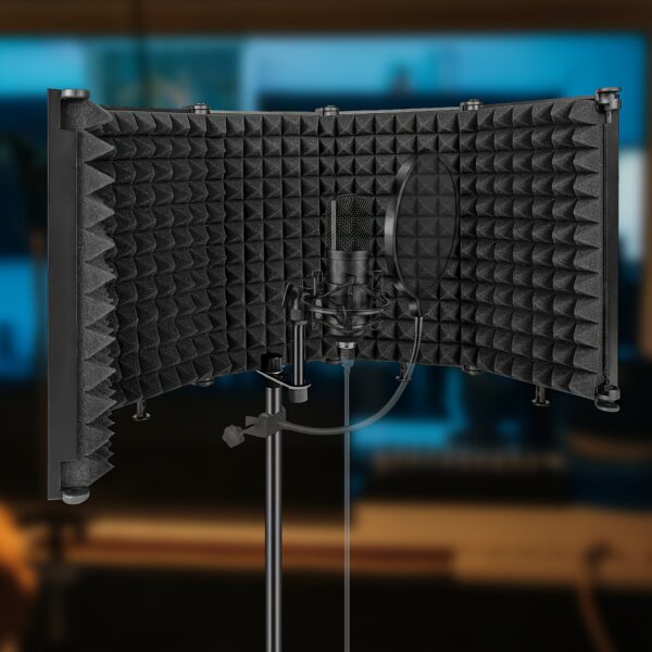1pc High-Density Foam Microphone Isolation Shield