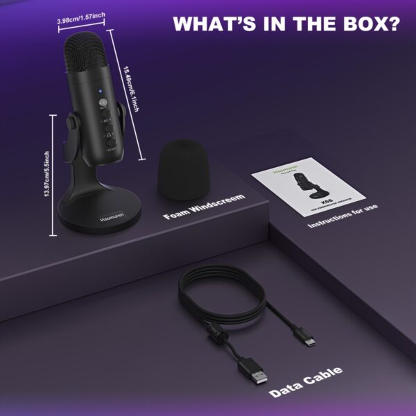 USB Microphone, Condenser Computer PC Mic - Image 4