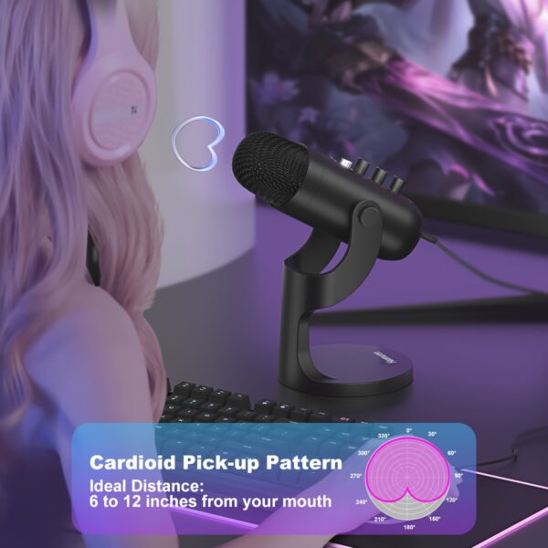 USB Microphone, Condenser Computer PC Mic - Image 9